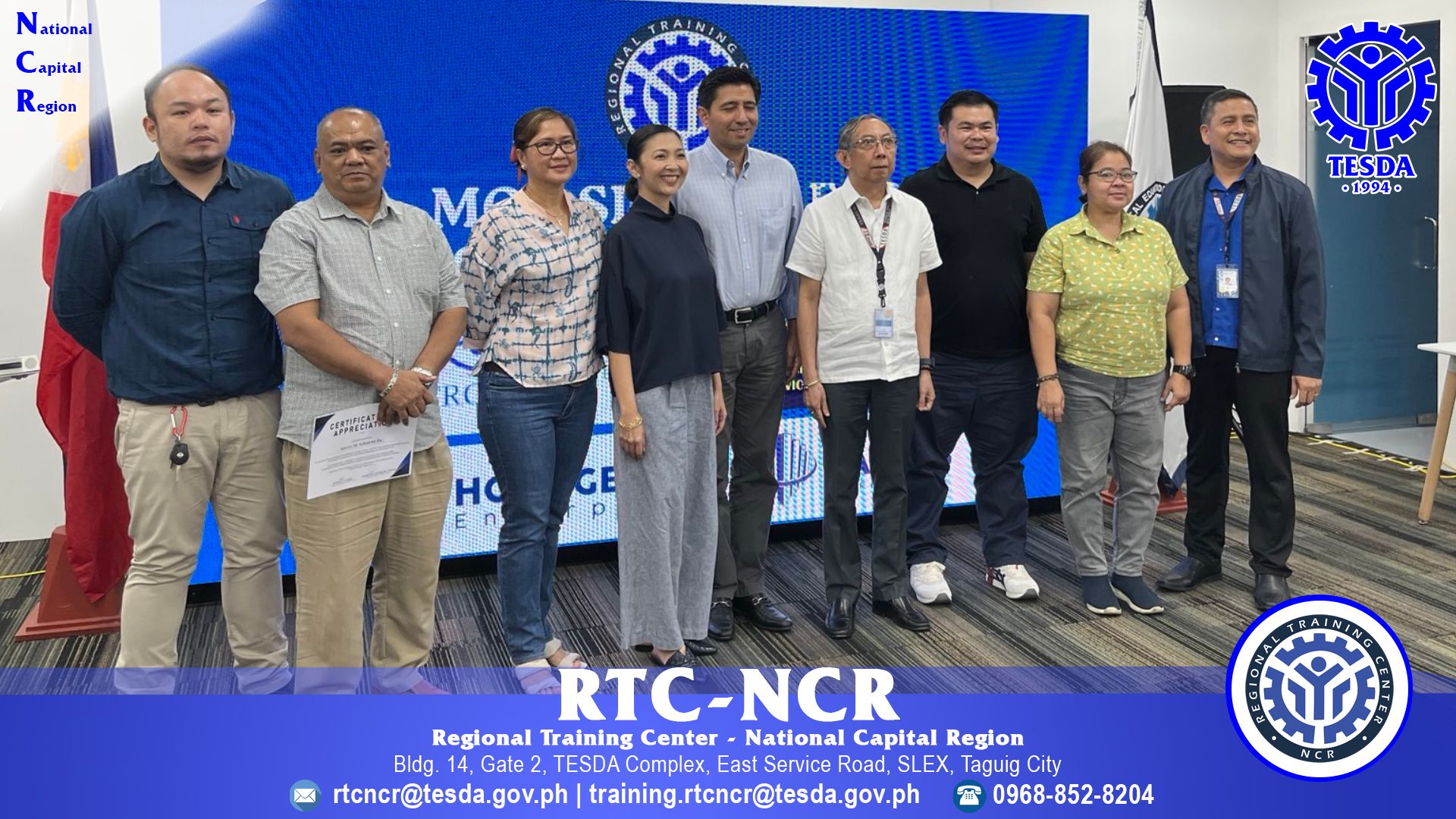 MOA Signing for Supervised Industry Learning of Commercial Air Conditioning Installation and Servicing NC III took place on January 23, 2023, at the RTC-NCR HVAC Facility.