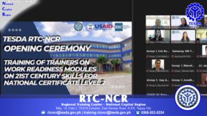 RTC-NCR conducts Training of Trainers on Work Readiness Modules on 21st Century Skills for National Certificate Level 2