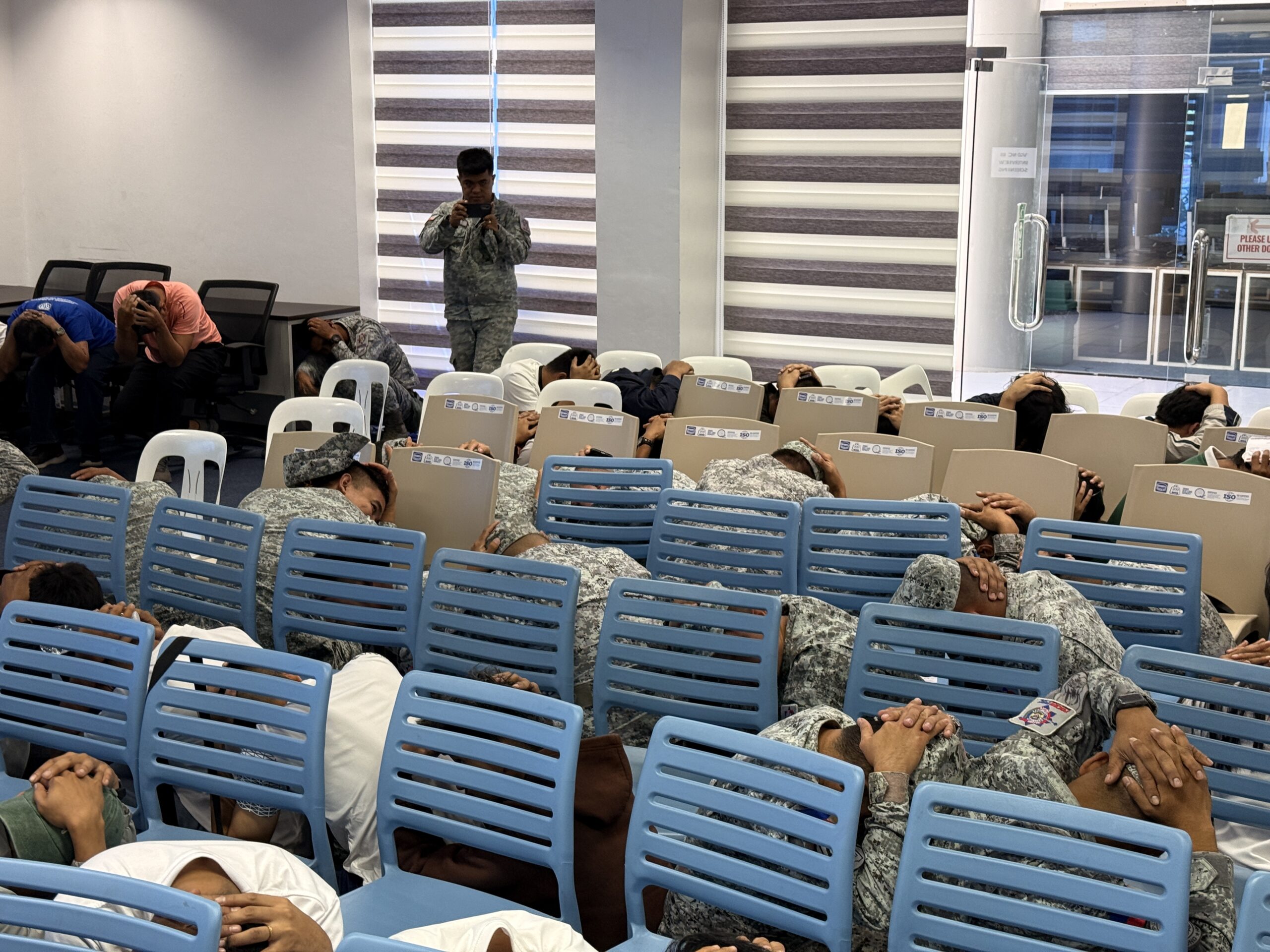 RTC-NCR trainees demonstrated the proper “Duck, Cover, and Hold” technique during the earthquake drill.